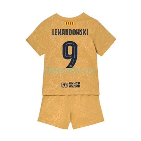 Billige Fotballdrakter FC Barcelona Lewandowski 9 Barn Bortedraktsett 2022/23 Kortermet